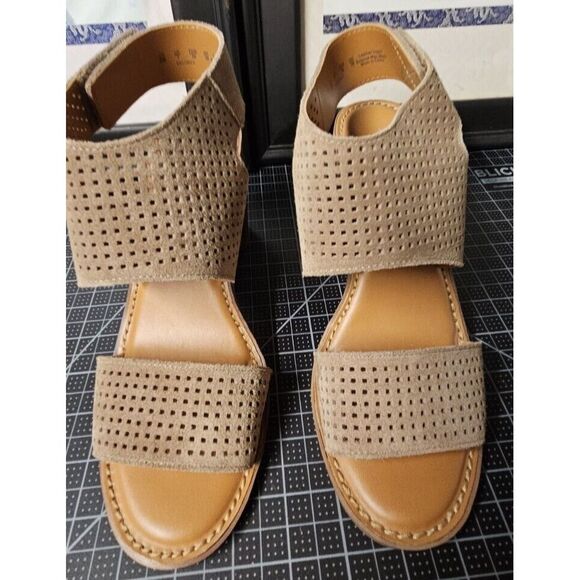 FRANCO‎ SARTO brown suede slingback block heels women Sz 9M - Picture 1 of 11